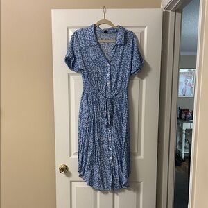 SHEIN Blue Floral Midi Dress